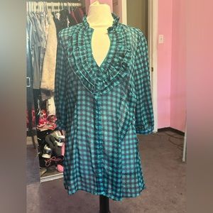 Sheer Plaid Blouse